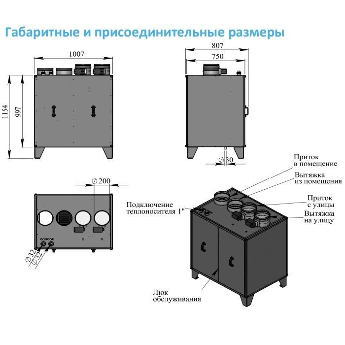 Приточно-вытяжная установка с рекуператором Breezart 1000 Aqua RP VB