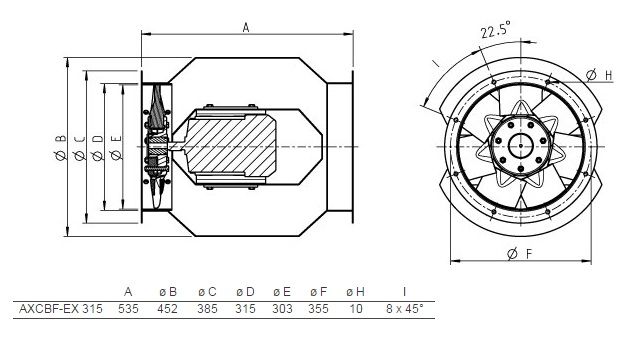 Изображение для товара Systemair AXCBF-EX 315-7/30°-2