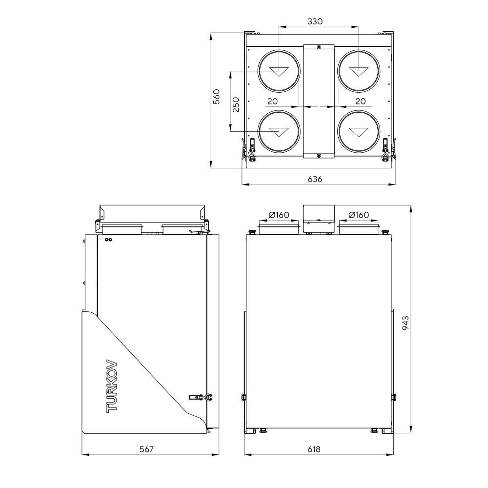 Приточно-вытяжная установка Turkov Zenit Standart V 370 PE