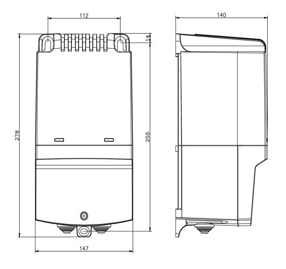 Размеры регулятора Systemair RTRE 12 SPEED CONTROL
