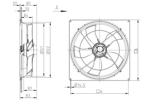Размеры вентилятора Systemair AW 910DS SILEO