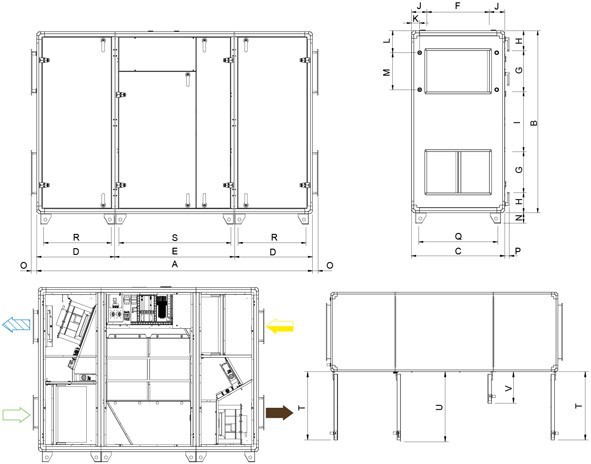 Размеры Systemair TOPVEX SC08 EL-L-CAV
