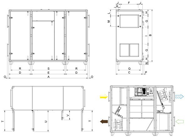 Габаритные размеры установки TOPVEX SC08 R-CAV