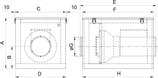 Размеры Systemair TLP серия 200