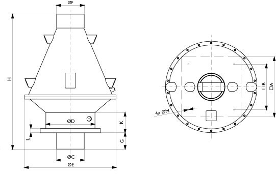 Размеры вентилятора Systemair DVP 250