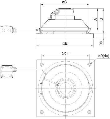 Размеры вентилятора Systemair TFSK 200 EC Sileo Black