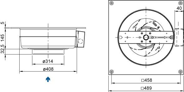 Размеры вентилятор Systemair KV 315 sileo